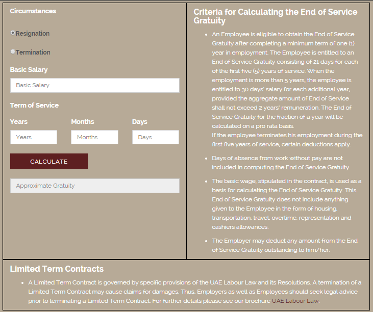 Comparative Review of UAE Gratuity Calculators